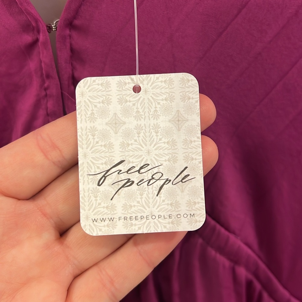 Free People Fuchsia Plunging Mini Dress - Picture 6 of 7